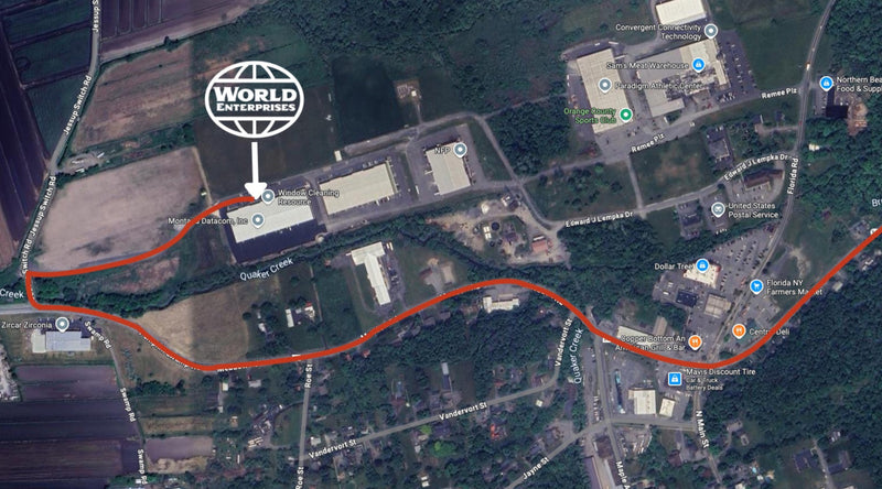 Visual Directions to the World Enterprises Warehouse from US Highway 6