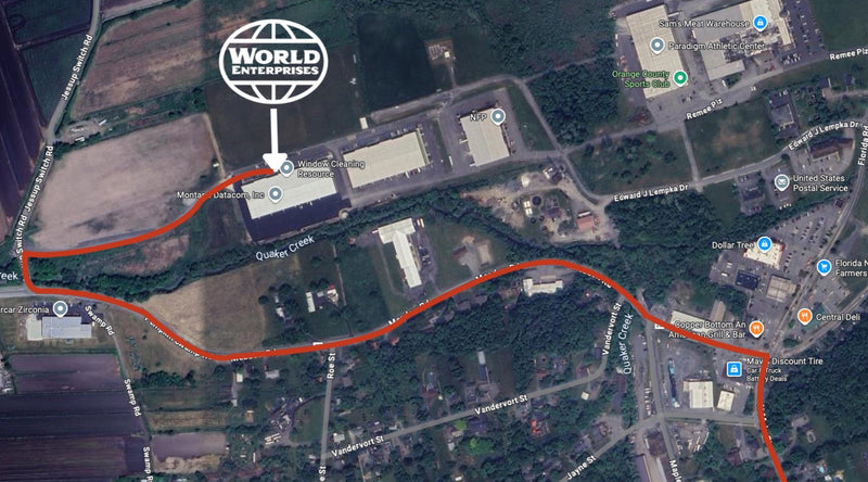Visual Directions to the World Enterprises Warehouse from Vernon, NJ